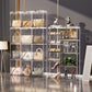 Stackable Transparent Storage Box Magnetic Suction Bookcase Handbag Display Rack, No Partitions, Single Partition, Double Partition, Three Partitions, Side Opening
