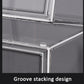 Stackable Transparent Storage Box Magnetic Suction Bookcase Handbag Display Rack, No Partitions, Single Partition, Double Partition, Three Partitions, Side Opening