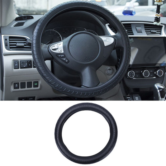 Car Silicone Protective Cover Wear Resistant Non-Slip Tire Pattern Driving Grip Sleeve, For 36cm-40cm Diameter Steering Wheel