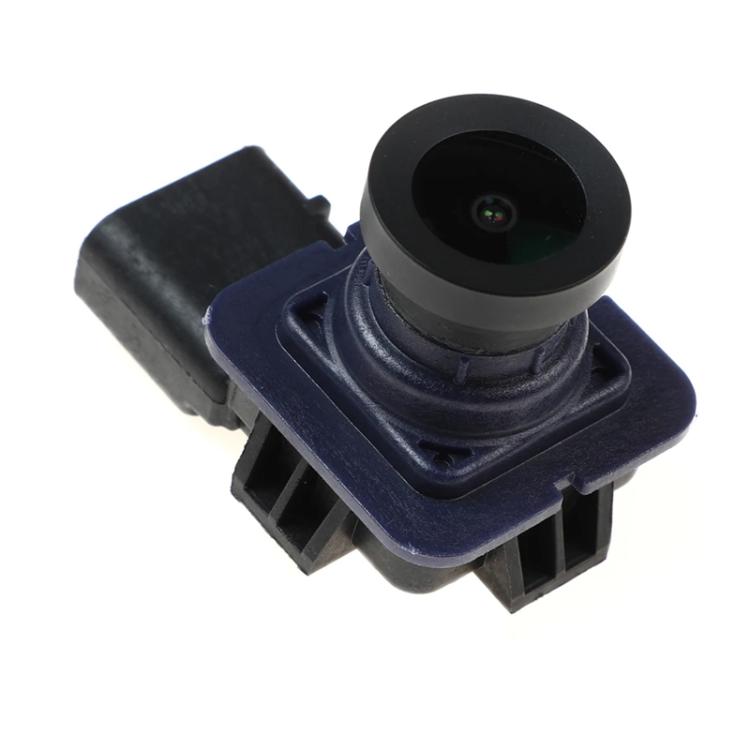Reversing assist camera module with black round lens and side mounting tabs