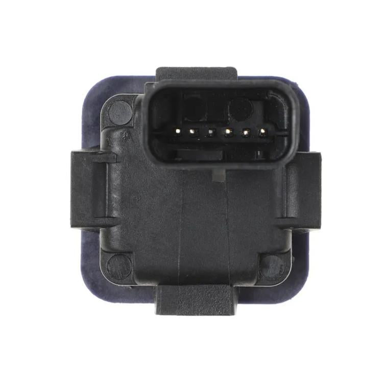 Reversing camera electronics module with connector pins on rear side