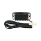 Silver USB car charger housing with internal board and attached wiring harness