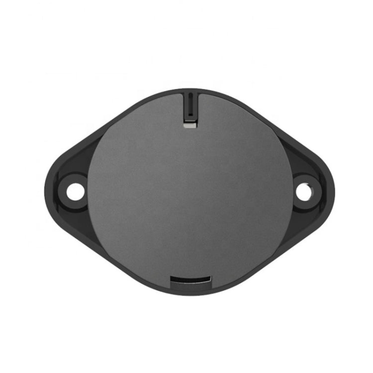 Dual USB car charger module back cover with mounting holes, black.