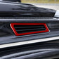 Hood air vent trim sticker with red frame and black slat detail