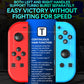 RGB Joy-Con left and right handles in red and blue with dual thumbstick caps