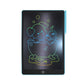 Blue 16-inch kids LCD writing board with outlined cartoon on dark screen