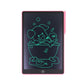 Pink 16-inch kids LCD writing board with neon-outlined cartoon on dark screen