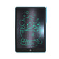Blue 16-inch kids LCD writing board with teal-outlined cartoon on dark screen