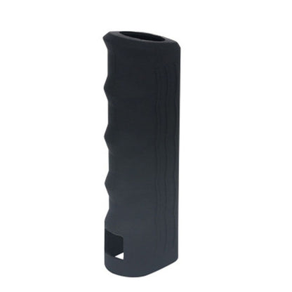 Black silicone handbrake handle cover sleeve with wavy embossed grip texture.
