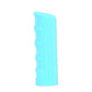 Light blue silicone handbrake handle cover sleeve with wavy embossed grip texture.