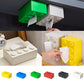 Colorful building-block tissue storage box set with tissue openings, yellow and white shown