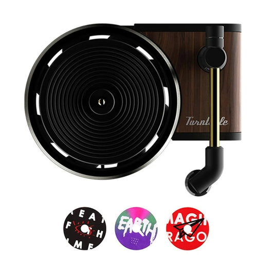 Retro gramophone car air fragrance diffuser ornament with rotating vinyl-style disc
