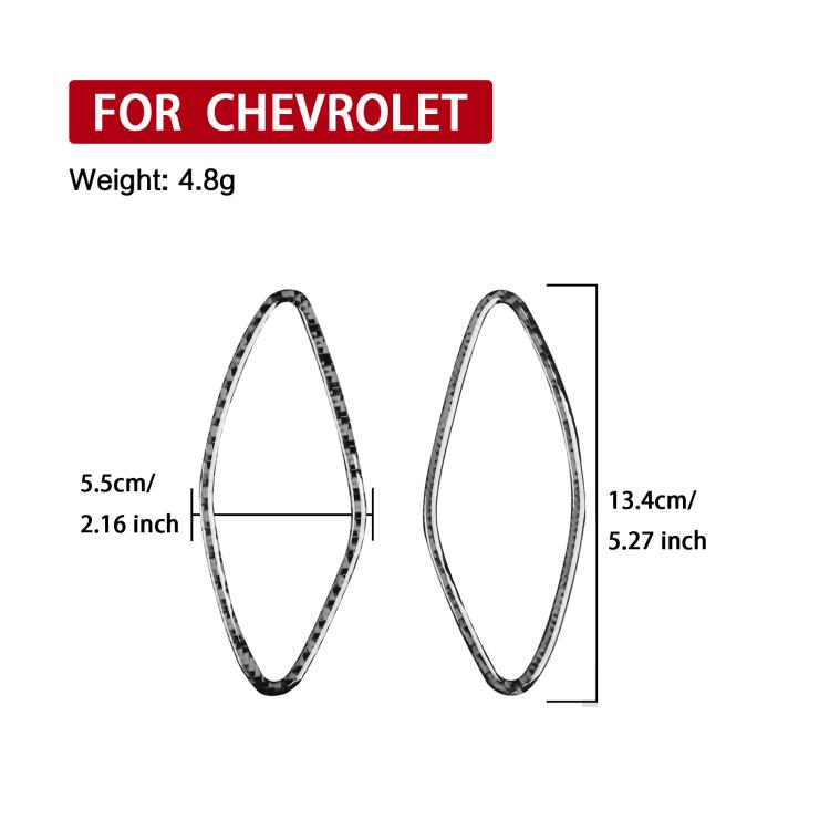 Oval speaker sticker trim pair with black border; size diagram for dashboard