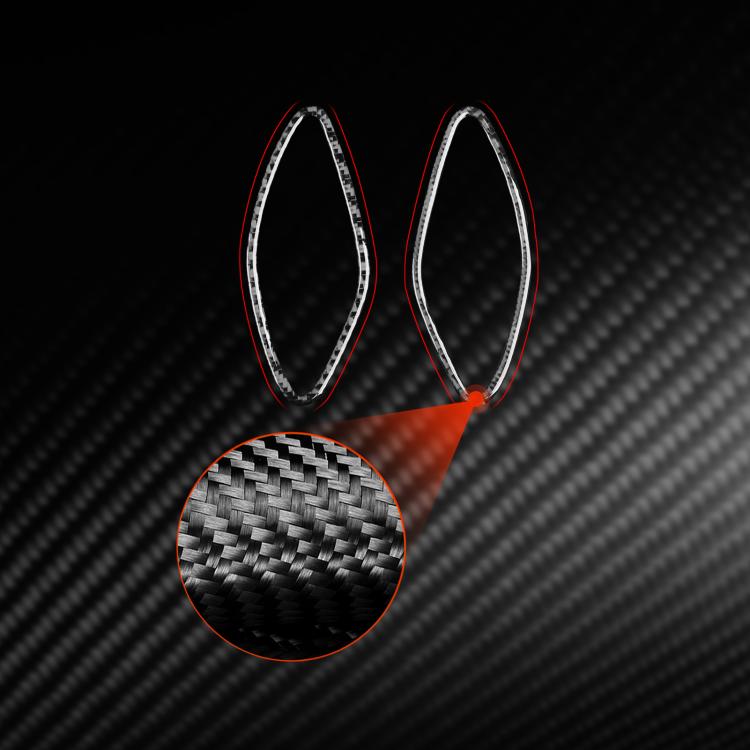 Oval speaker sticker trim with carbon-fiber texture and red edge border