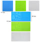Set of silicone 3D drawing template mats in blue, green, and clear with size labels