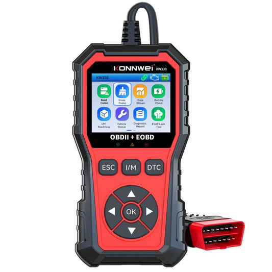 KONNWEI Automotive OBD2 Fault Diagnostic Tool Engine Code Reader 9 Languages, KW330