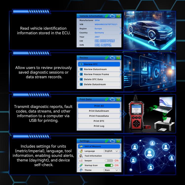 KONNWEI Automotive OBD2 Fault Diagnostic Tool Engine Code Reader 9 Languages, KW330