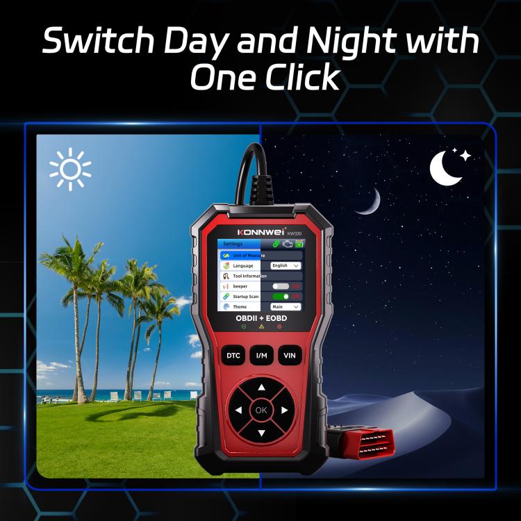 KONNWEI Automotive OBD2 Fault Diagnostic Tool Engine Code Reader 9 Languages, KW330