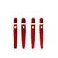 Red carbon-fiber exterior door handle sticker set, 4 long strips with square cutouts