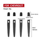 Black carbon-fiber door handle sticker set diagram with 4 strips and size labels