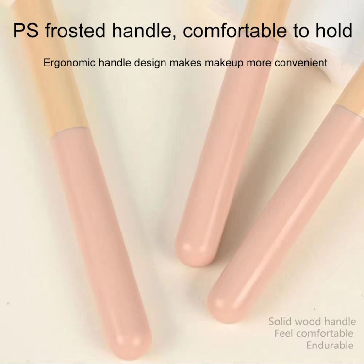 Frosted pink brush handles in a set with smooth grip design