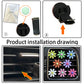 Product installation drawing for daisy air vent aromatherapy clip, step-by-step