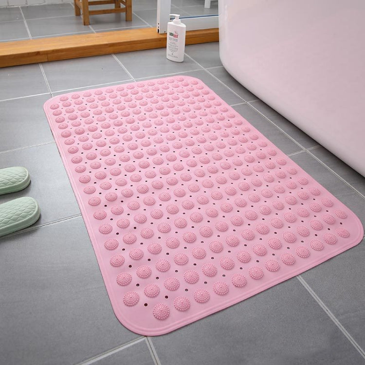 PVC bathroom non-slip mat, pink, with raised massage bumps