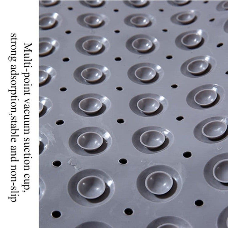 Gray PVC bathroom non-slip massage mat with raised circular suction bumps