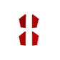 Set of four red carbon-fiber look inner door bowl stickers