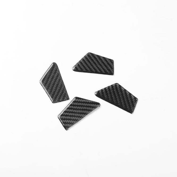 Set of four black carbon-fiber look inner door bowl stickers, angled pieces