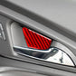 Red carbon-fiber look inner door bowl sticker on car door handle