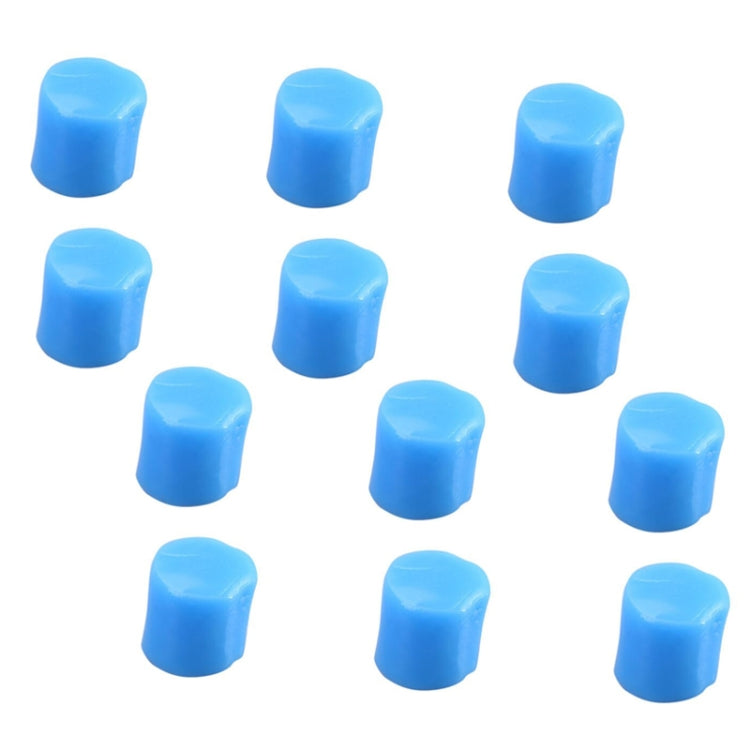 Blue silicone child earplugs, 12-pack, small cube-shaped tips