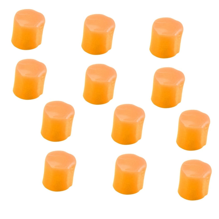 Orange silicone child earplugs, 12-pack, small cube-shaped tips
