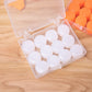 White silicone children earplugs in open clear box, 12-pack