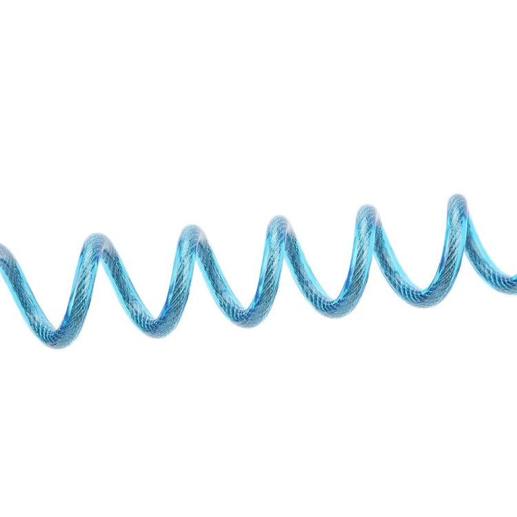 Blue coiled spring strap with two carabiner hooks for anti-lost use