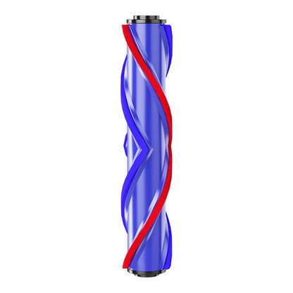 Blue V-shaped vacuum brush roller with red stripe accents