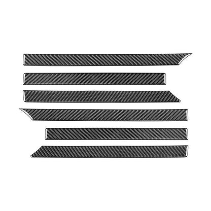 Black carbon-fiber grille decorative sticker set, 6 slat strips with angled edges