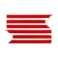 Red carbon-fiber grille decorative sticker set, 6 slat strips with angled edges