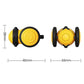 Yellow and black motorized cat teasing toy, size 60 x 53 x 38 mm shown