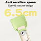 Green cat anti-overflow feeding spoon with curved scoop design for controlled dispensing.