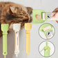 Cat strip squeezer feeder spoon set, green squeeze pouch with beige tip