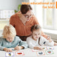 Children's word learning flashcards spread on a table for kids to practice