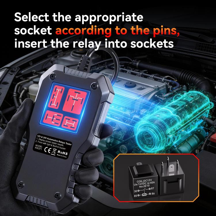 KONNWEI 2 In 1 Car Relay Tester Battery Tester, KW371