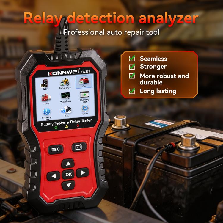KONNWEI 2 In 1 Car Relay Tester Battery Tester, KW371