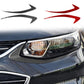 Headlight eyebrow sticker set with black and red carbon-fiber curved trims
