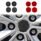 Carbon-fiber wheel hub center sticker with four small round stickers, black weave
