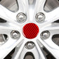 Red carbon-fiber wheel hub center sticker, round disc