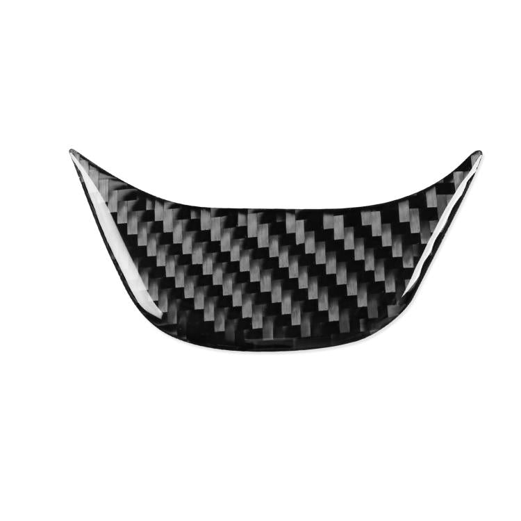 Black carbon-fiber steering wheel sticker insert, curved half-moon cover