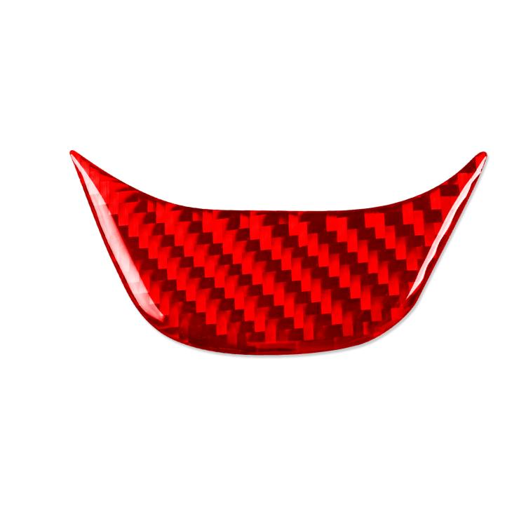 Red carbon-fiber steering wheel sticker insert, curved half-moon cover