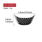 Black carbon-fiber half-moon steering wheel sticker insert with size guide